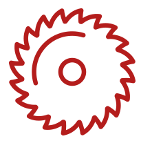 DSP-Technik - Icon saegewerk rot